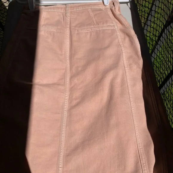 Pilcro Anthropologie Pleated Slouchy Trouser Pink Maxi Skirt Middle Slit Detail - Picture 9 of 17